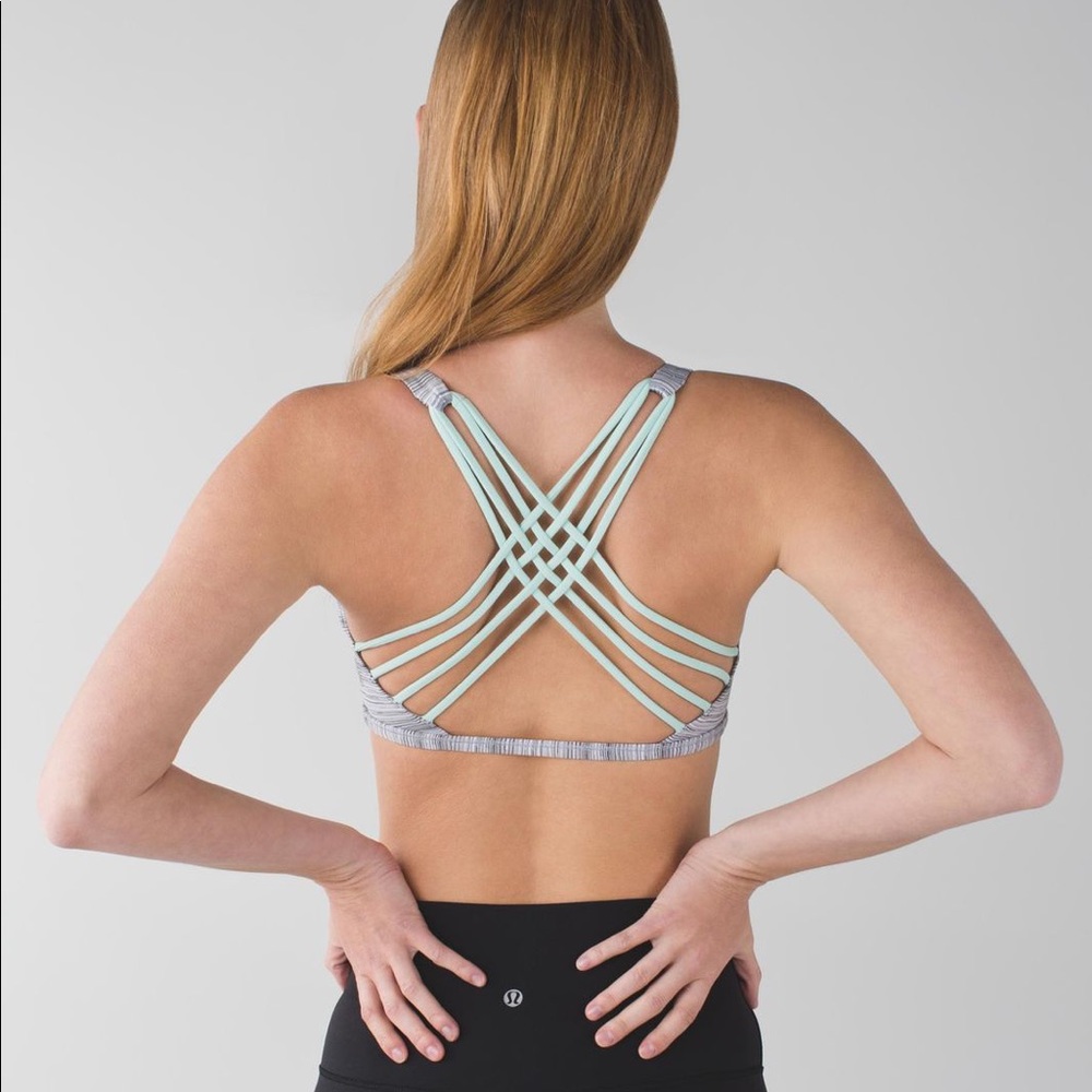 lululemon athletica Grey Heather & Mint Strappy Sports Bra